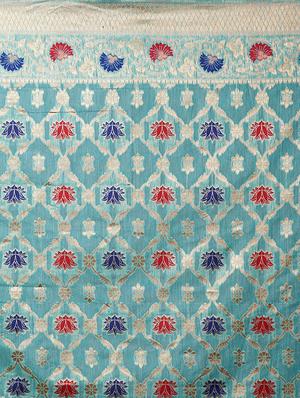 floral banarasi saree with blouse - 16954492 - Standard Image - 4