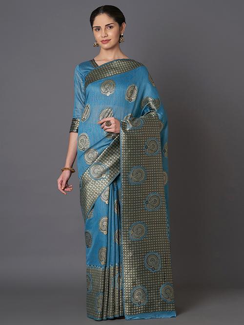 self design banarasi saree with blouse - 16954500 - Standard Image - 1