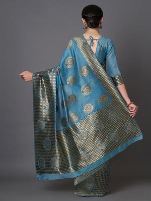 self design banarasi saree with blouse - 16954500 - Standard Image - 2