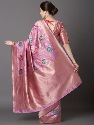 self design banarasi saree with blouse - 16954509 - Standard Image - 2