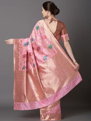 self design banarasi saree with blouse - 16954511 - Standard Image - 2