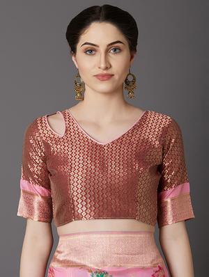 self design banarasi saree with blouse - 16954511 - Standard Image - 3