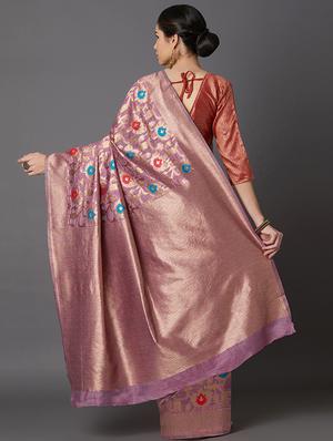 self design banarasi saree with blouse - 16954514 - Standard Image - 2