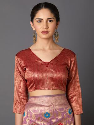 self design banarasi saree with blouse - 16954514 - Standard Image - 3
