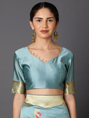 self design banarasi saree with blouse - 16954517 - Standard Image - 3