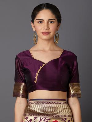 self design banarasi saree with blouse - 16954522 - Standard Image - 3