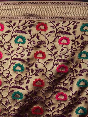 self design banarasi saree with blouse - 16954522 - Standard Image - 4