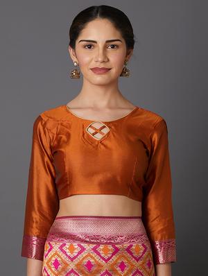 half & half banarasi saree with blouse - 16954528 - Standard Image - 3