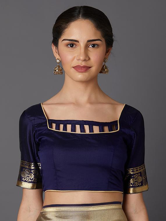 self design banarasi saree with blouse - 16954532 - Zoom Image - 3