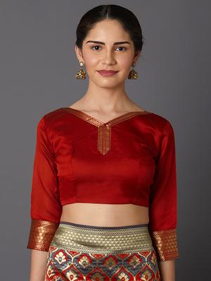 self design banarasi saree with blouse - 16954533 - Standard Image - 3