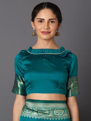 self design banarasi saree with blouse - 16954534 - Standard Image - 3