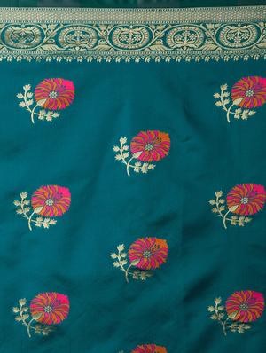 self design banarasi saree with blouse - 16954534 - Standard Image - 4
