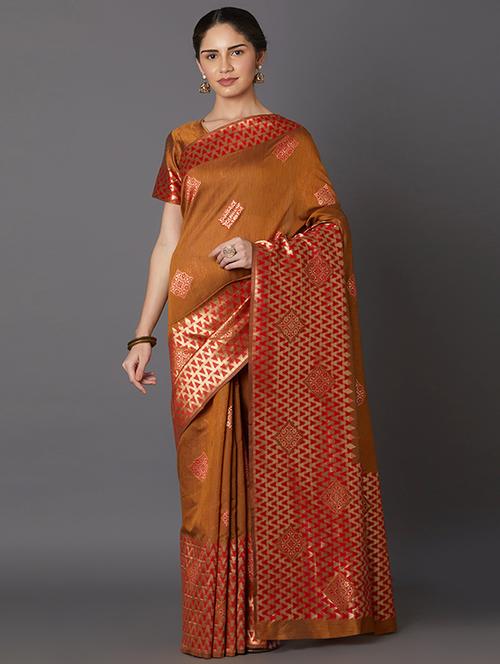 self design banarasi saree with blouse - 16954543 - Standard Image - 1
