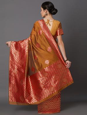 self design banarasi saree with blouse - 16954543 - Standard Image - 2
