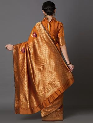 self design banarasi saree with blouse - 16954545 - Standard Image - 2