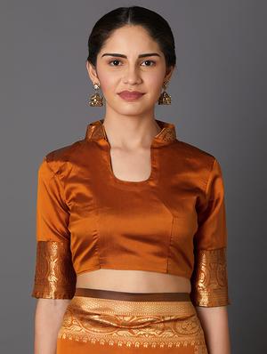 self design banarasi saree with blouse - 16954545 - Standard Image - 3