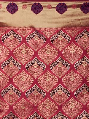self design banarasi saree with blouse - 16954546 - Standard Image - 4