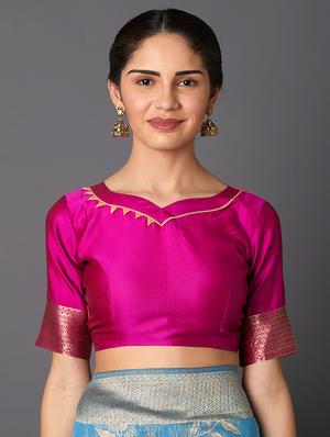self design banarasi saree with blouse - 16954548 - Standard Image - 3