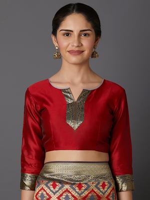 self design banarasi saree with blouse - 16954550 - Standard Image - 3