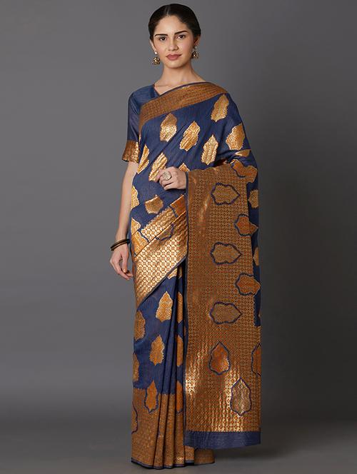 self design banarasi saree with blouse - 16954553 - Standard Image - 1