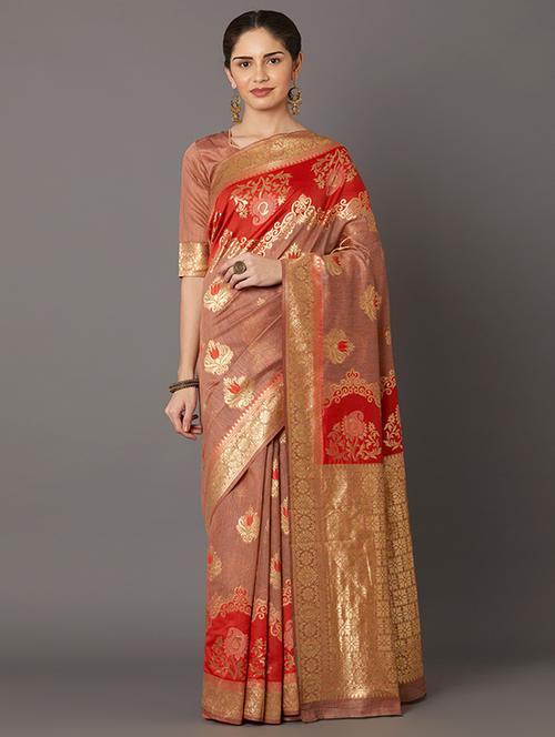 self design banarasi saree with blouse - 16954555 - Standard Image - 1