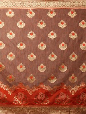 self design banarasi saree with blouse - 16954555 - Standard Image - 4