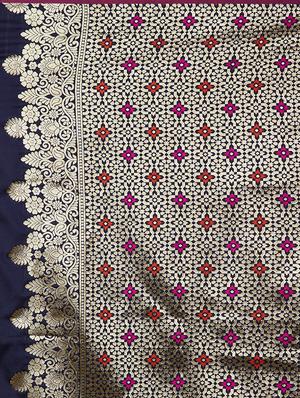self design banarasi saree with blouse - 16954559 - Standard Image - 4