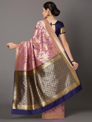 self design banarasi saree with blouse - 16954560 - Standard Image - 2