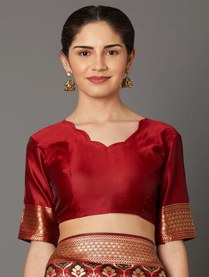 self design banarasi saree with blouse - 16954567 - Standard Image - 3