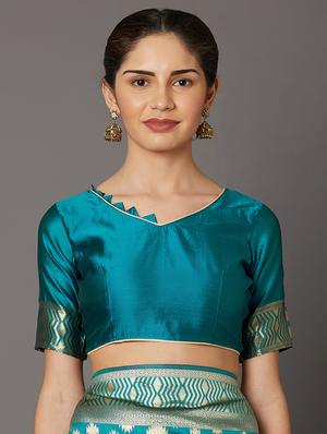 self design banarasi saree with blouse - 16954569 - Standard Image - 3