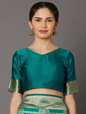 self design banarasi saree with blouse - 16954570 - Standard Image - 3