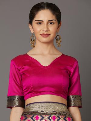 self design banarasi saree with blouse - 16954574 - Standard Image - 3