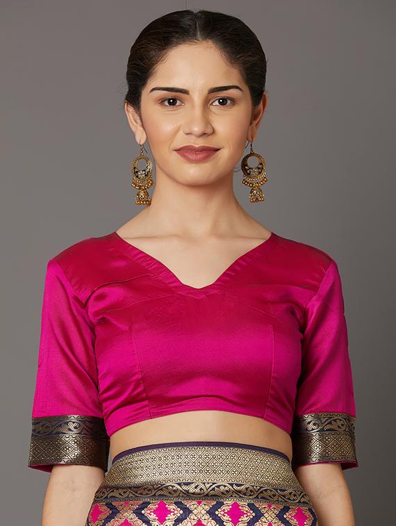 self design banarasi saree with blouse - 16954574 - Zoom Image - 3