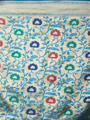self design banarasi saree with blouse - 16954577 - Standard Image - 4