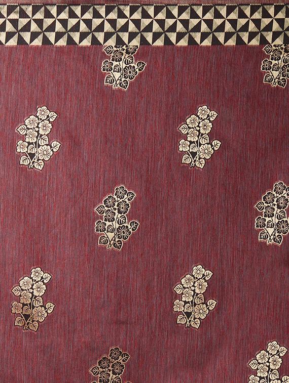 self design banarasi saree with blouse - 16954579 - Zoom Image - 4