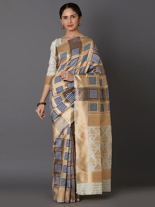 self design banarasi saree with blouse - 16954581 - Standard Image - 1