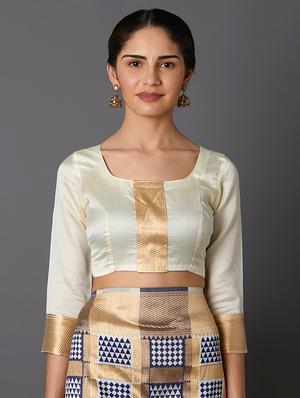 self design banarasi saree with blouse - 16954581 - Standard Image - 3