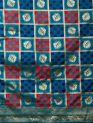 self design banarasi saree with blouse - 16954582 - Standard Image - 4