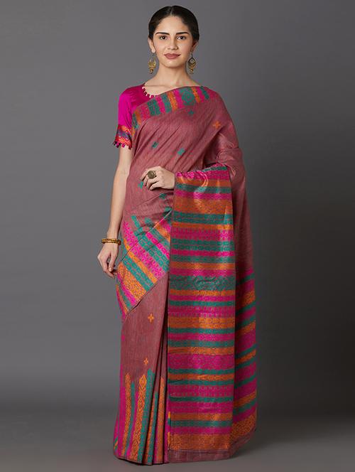 self design banarasi saree with blouse - 16954591 - Standard Image - 1