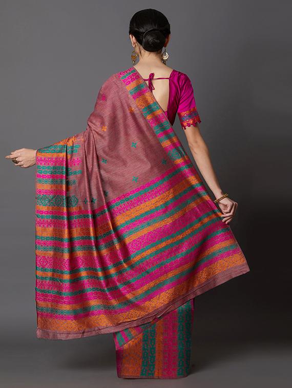 self design banarasi saree with blouse - 16954591 - Zoom Image - 2
