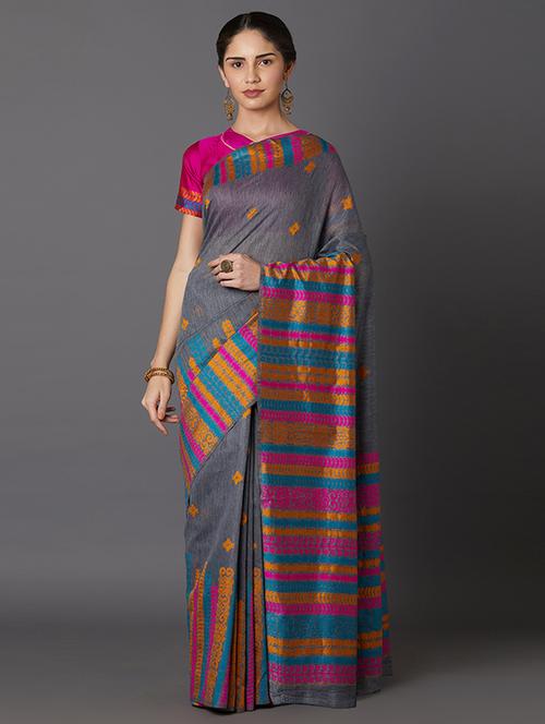 self design banarasi saree with blouse - 16954593 - Standard Image - 1