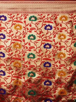 self design banarasi saree with blouse - 16954594 - Standard Image - 4