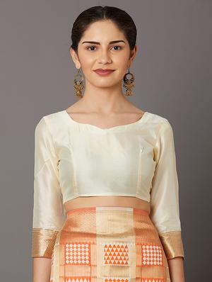 self design banarasi saree with blouse - 16954595 - Standard Image - 3