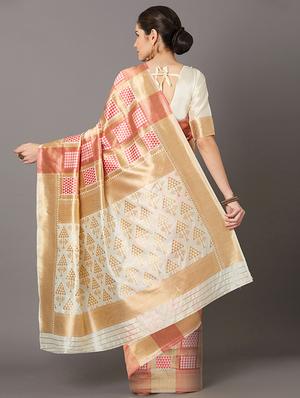 self design banarasi saree with blouse - 16954597 - Standard Image - 2