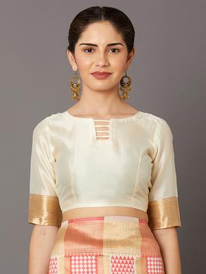 self design banarasi saree with blouse - 16954597 - Standard Image - 3