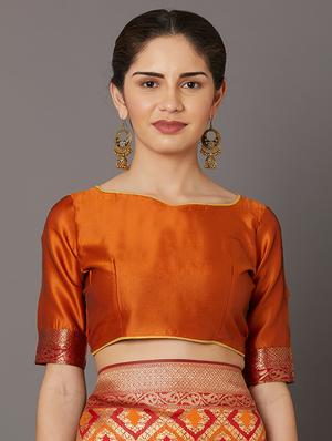 self design banarasi saree with blouse - 16954598 - Standard Image - 3
