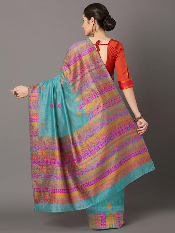 self design banarasi saree with blouse - 16954599 - Zoom Image - 2