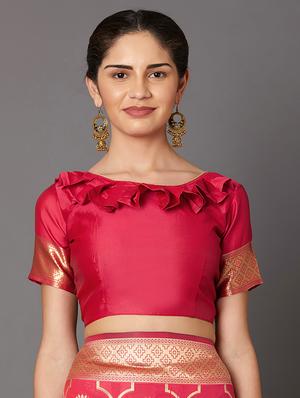 self design banarasi saree with blouse - 16954603 - Standard Image - 3