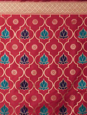 self design banarasi saree with blouse - 16954603 - Standard Image - 4