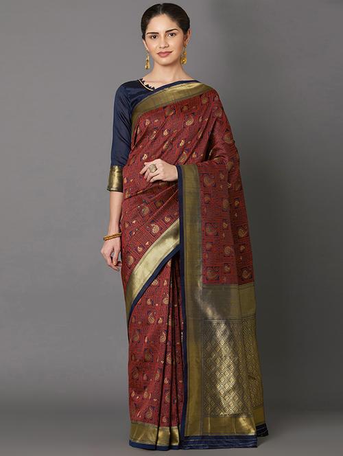 self design banarasi saree with blouse - 16954606 - Standard Image - 1
